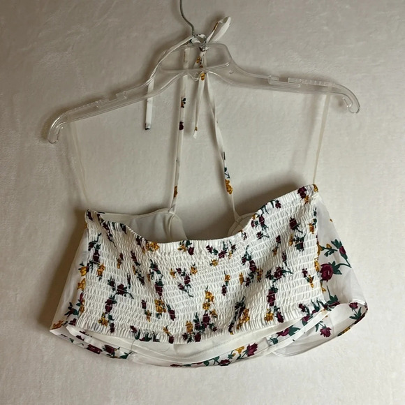 Leith women's front tie floral halter crop top size medium - Picture 4 of 7